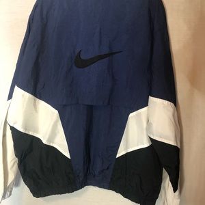 Nike Navy Blue And White Windbreaker Men's XL